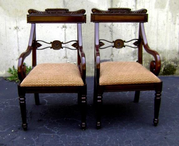 Pair of TOP quality Regency solid Mahogany Armchairs