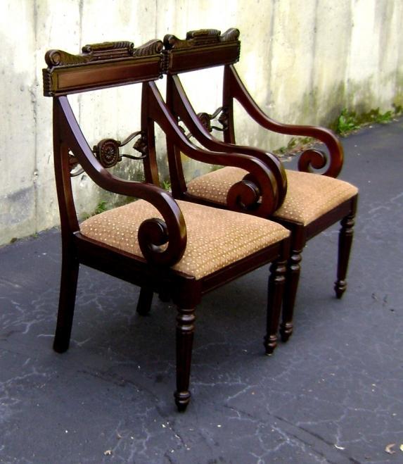 Pair of TOP quality Regency solid Mahogany Armchairs
