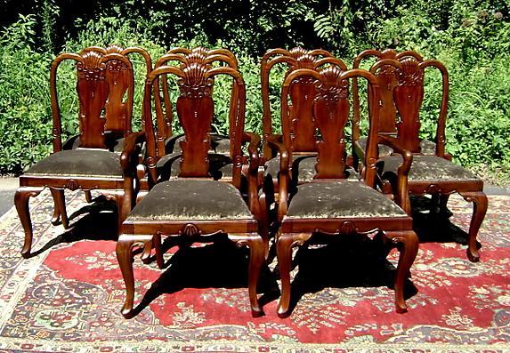 Stunning set of 12 carved Quenn Anne style chairs