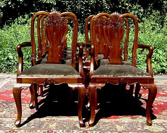 Stunning set of 12 carved Quenn Anne style chairs