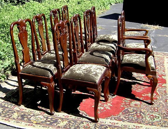 Stunning set of 12 carved Quenn Anne style chairs