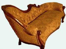 Fine LEFT single end Victorian Mahogany sofa