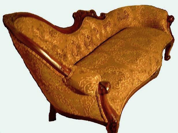 Fine LEFT single end Victorian Mahogany sofa