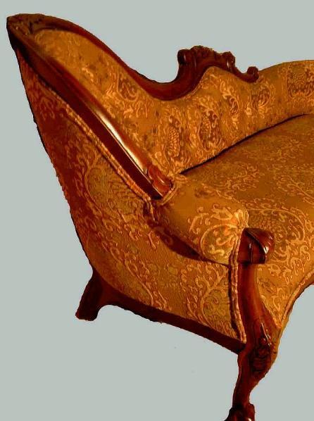 Fine LEFT single end Victorian Mahogany sofa