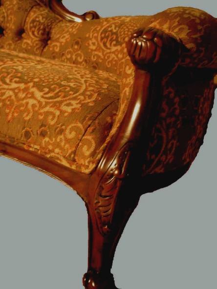Fine LEFT single end Victorian Mahogany sofa