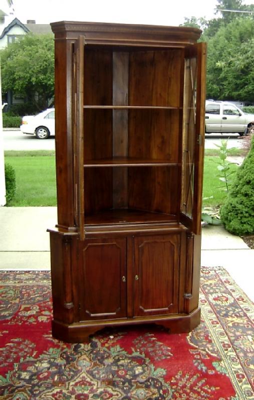 Classic 2 Door solid Mahogany corner cabinet