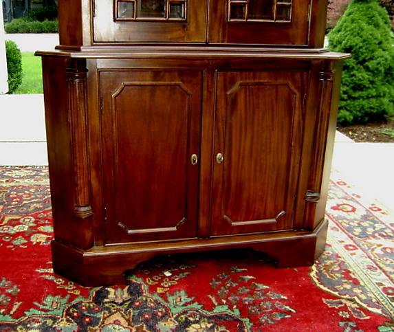 Classic 2 Door solid Mahogany corner cabinet