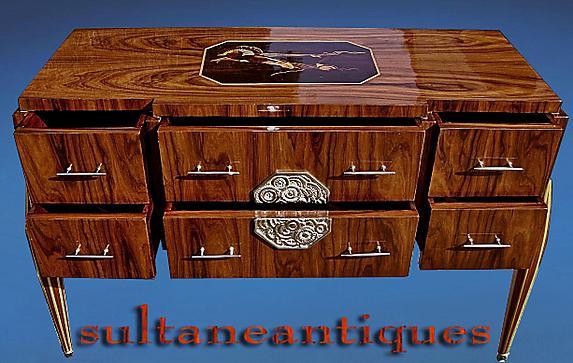 Sensational Art Deco sideboard marquetry Rosewood