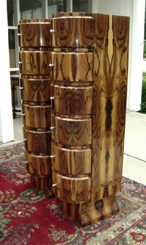 STUNNING pair Art Deco style Rosewood Chiffoniers