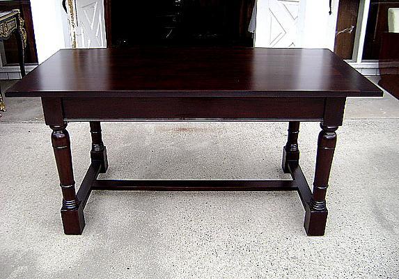 Large Elegant Country solid dark Mahogany hunting table