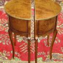 PAIR Burl walnut Louis XV style side tables