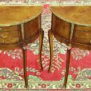 PAIR Burl walnut Louis XV style side tables