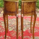 PAIR Burl walnut Louis XV style side tables