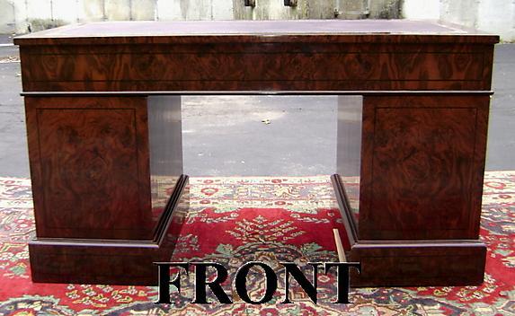 Majestic French Directoire walnut Desk 9 Drawers