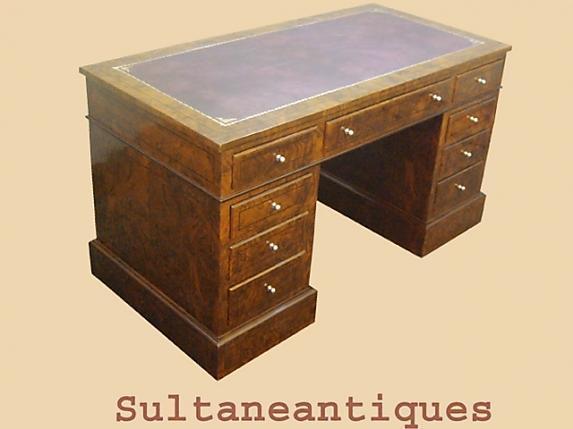 Majestic French Directoire walnut Desk 9 Drawers