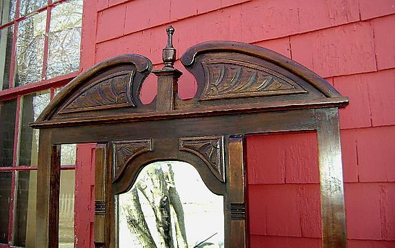 Antique country carved solid mahogany hall stand