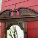 Antique country carved solid mahogany hall stand