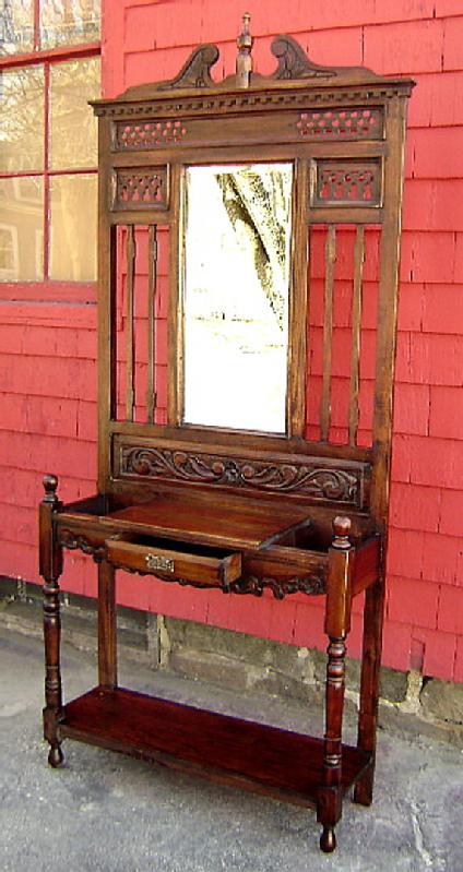 Elegant Regency 1940s country mahogany hall stand