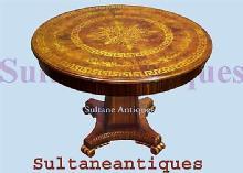 Superb Regency Style large Marquetry center table