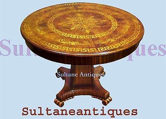 Superb Regency Style large Marquetry center table