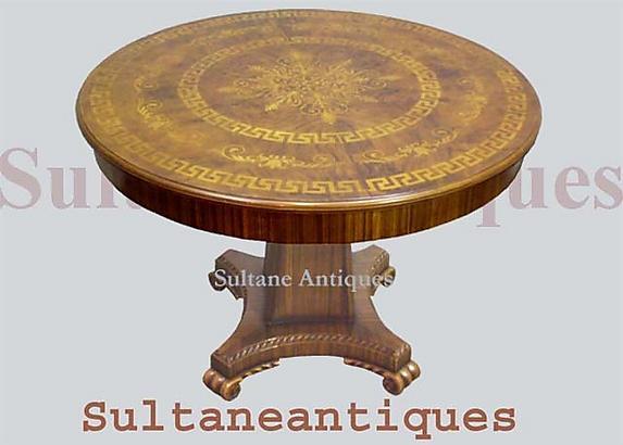 Superb Regency Style large Marquetry center table