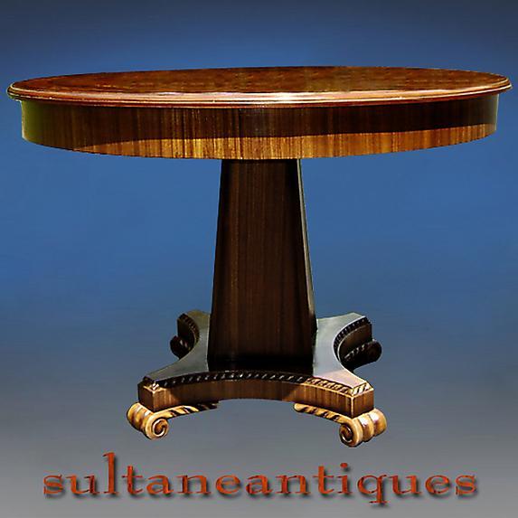 Superb Regency Style large Marquetry center table