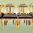 Phenomenal set of EIGHT Biedermeier style Elm Chairs