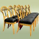 Phenomenal set of EIGHT Biedermeier style Elm Chairs