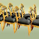 Phenomenal set of EIGHT Biedermeier style Elm Chairs