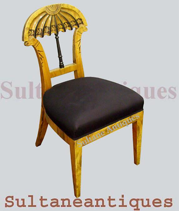 Phenomenal set of EIGHT Biedermeier style Elm Chairs