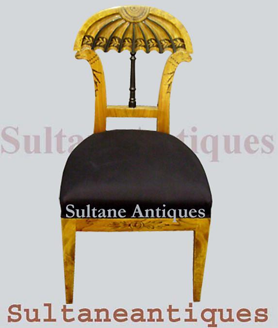 Phenomenal set of EIGHT Biedermeier style Elm Chairs