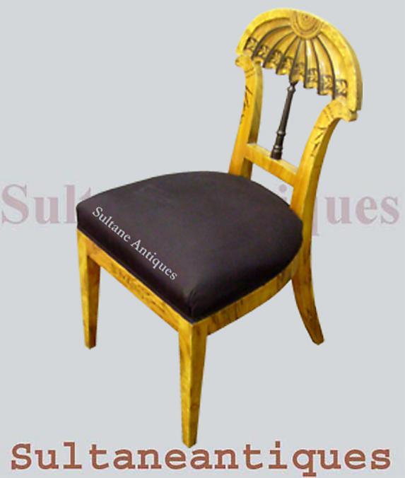 Phenomenal set of EIGHT Biedermeier style Elm Chairs