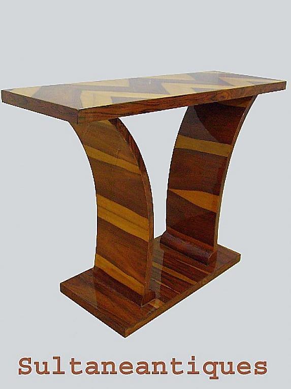 Amazing Rosewood Console in purest Art Deco style