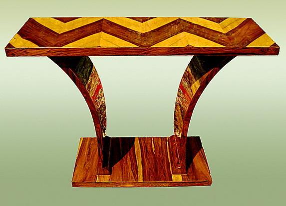 Amazing Rosewood Console in purest Art Deco style