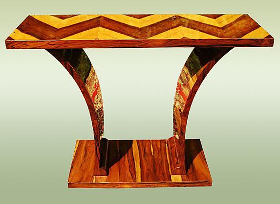 Amazing Rosewood Console in purest Art Deco style