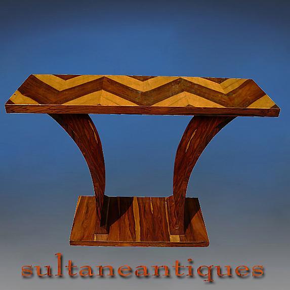 Amazing Rosewood Console in purest Art Deco style