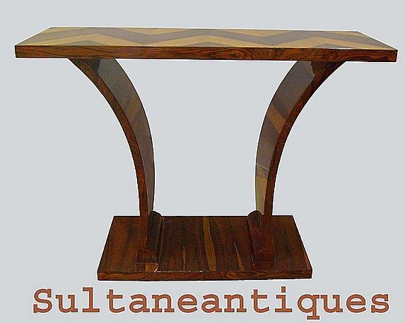 Amazing Rosewood Console in purest Art Deco style