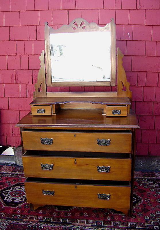 Antique mirror backed walnut country sideboard