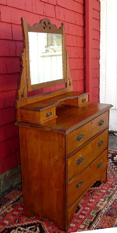 Antique mirror backed walnut country sideboard