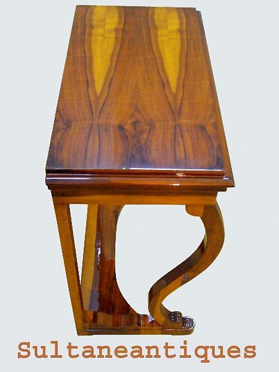 Large Biedermeier style console exotic rosewood