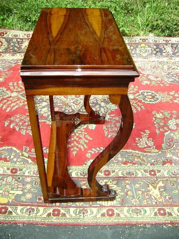 Large Biedermeier style console exotic rosewood