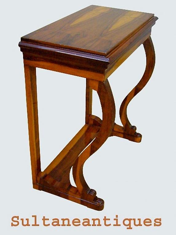 Large Biedermeier style console exotic rosewood