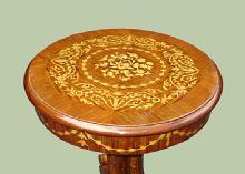 Unusual forms Italian Venetian marquetry side table