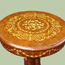 Unusual forms Italian Venetian marquetry side table