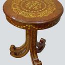 Unusual forms Italian Venetian marquetry side table