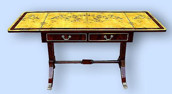 Louis Philippe style Sofa Table French Elm and Mahogany