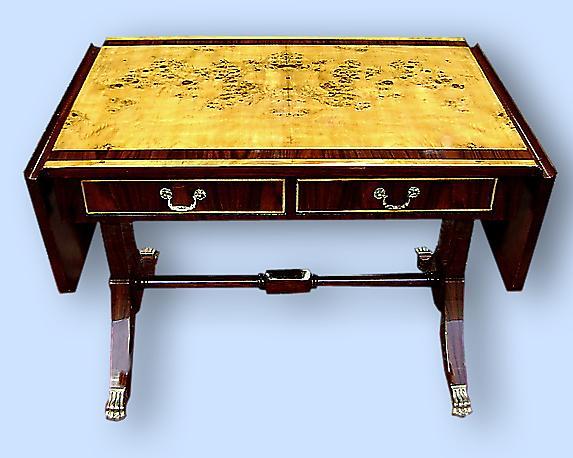 Louis Philippe style Sofa Table French Elm and Mahogany