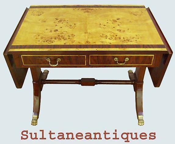 Louis Philippe style Sofa Table French Elm and Mahogany
