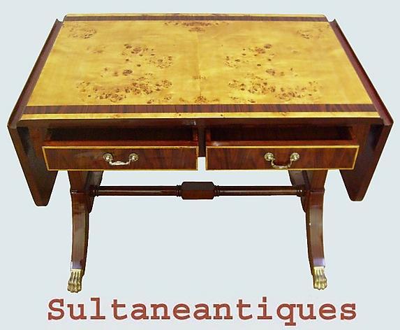 Louis Philippe style Sofa Table French Elm and Mahogany