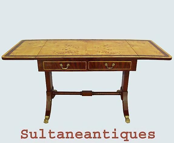 Louis Philippe style Sofa Table French Elm and Mahogany
